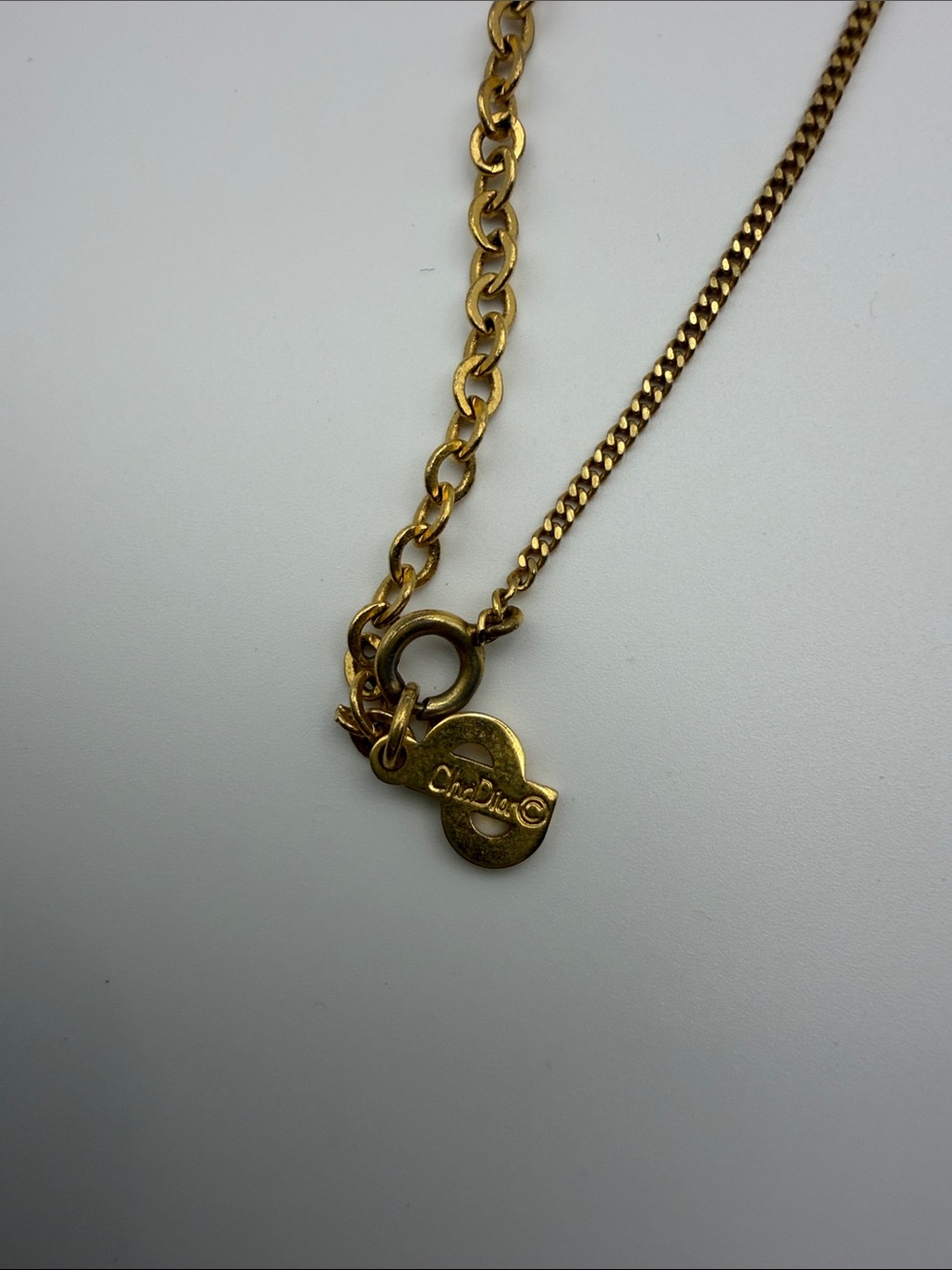 Christian Dior Gold Plated Crystal Loop Pendant Necklace with CD Accent - Picture 2 of 3